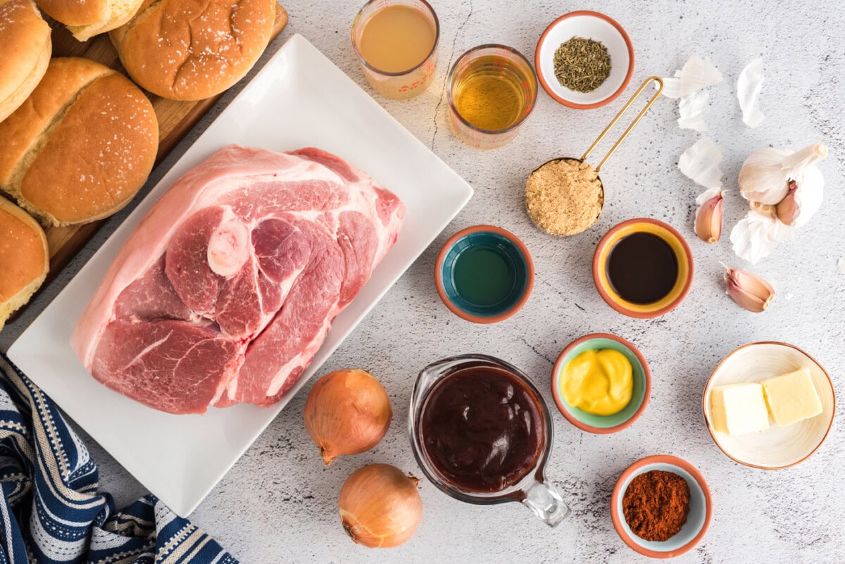 Slow Cooker Pulled Pork ingredients