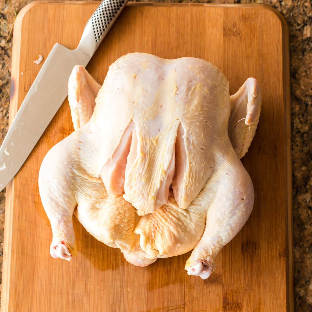 sliced whole chicken