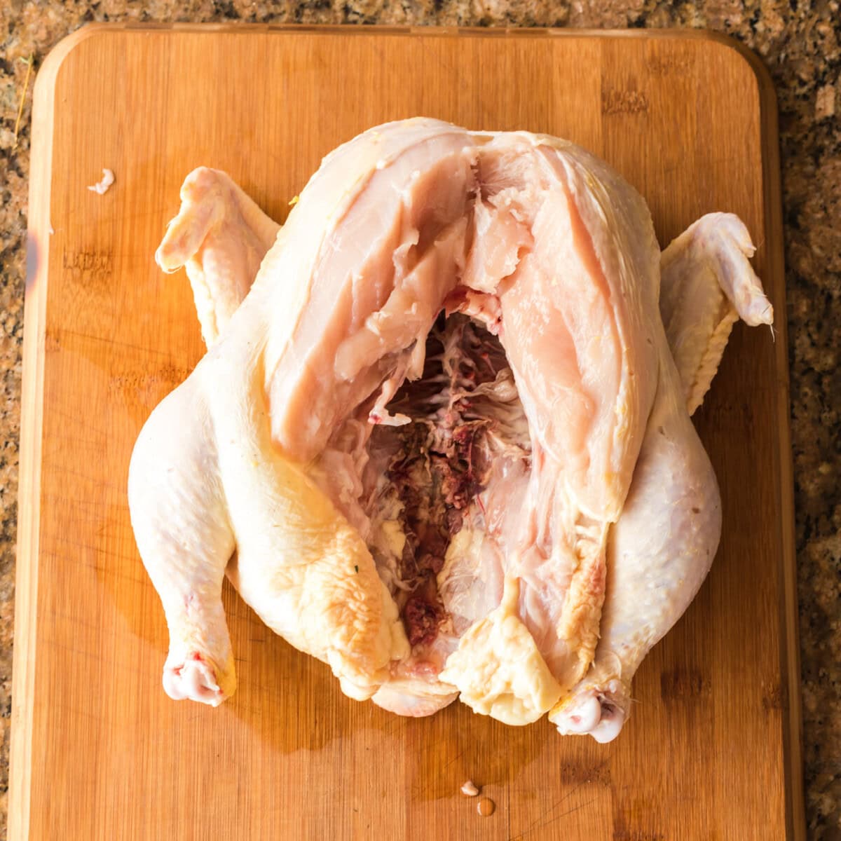 removing spine from whole chicken
