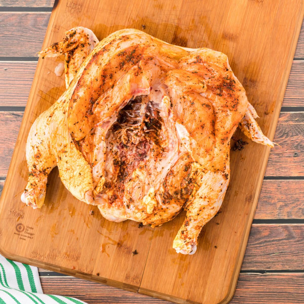 seasoned spatchcock chicken