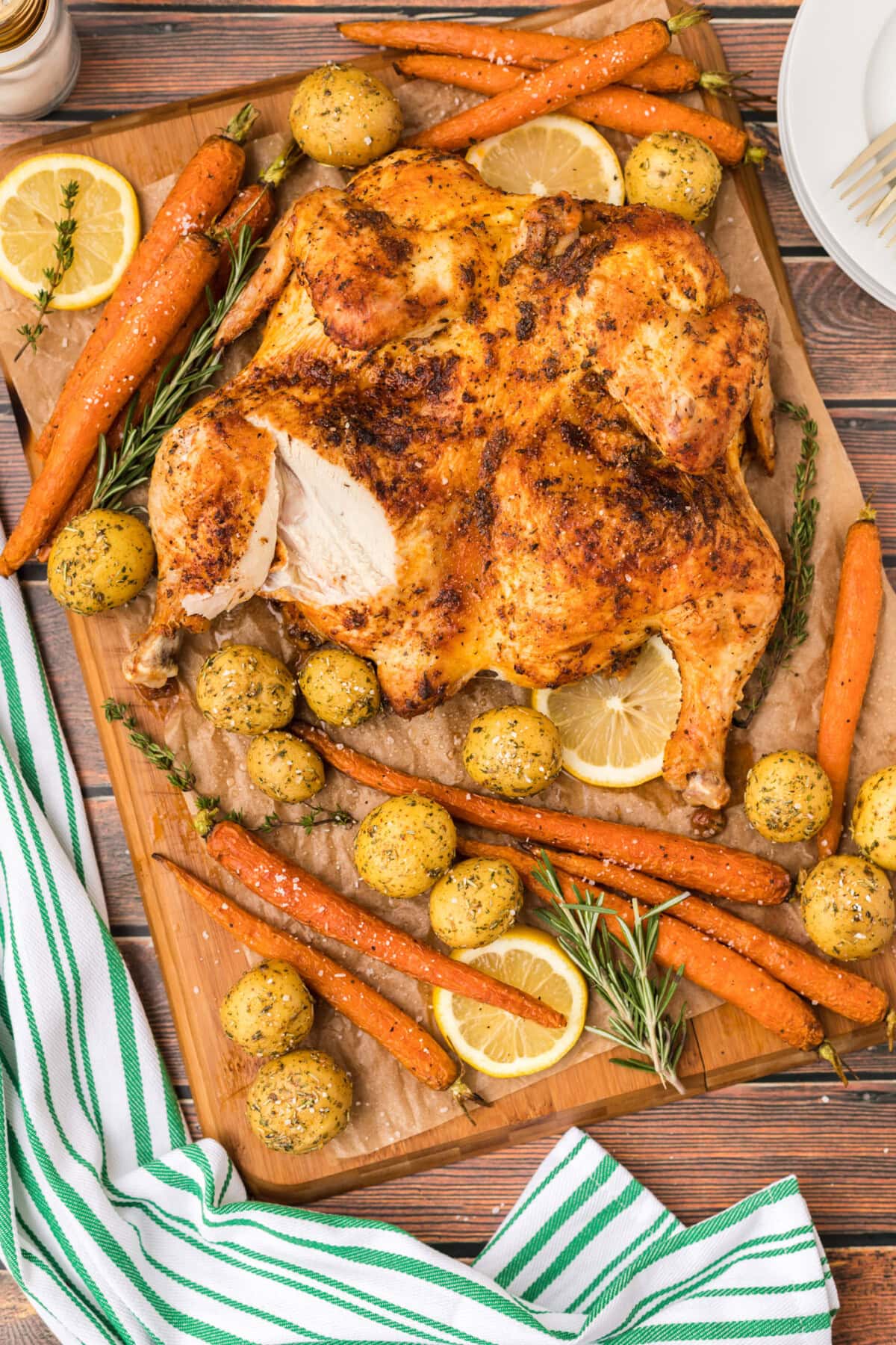 Spatchcock Chicken with a slice removed