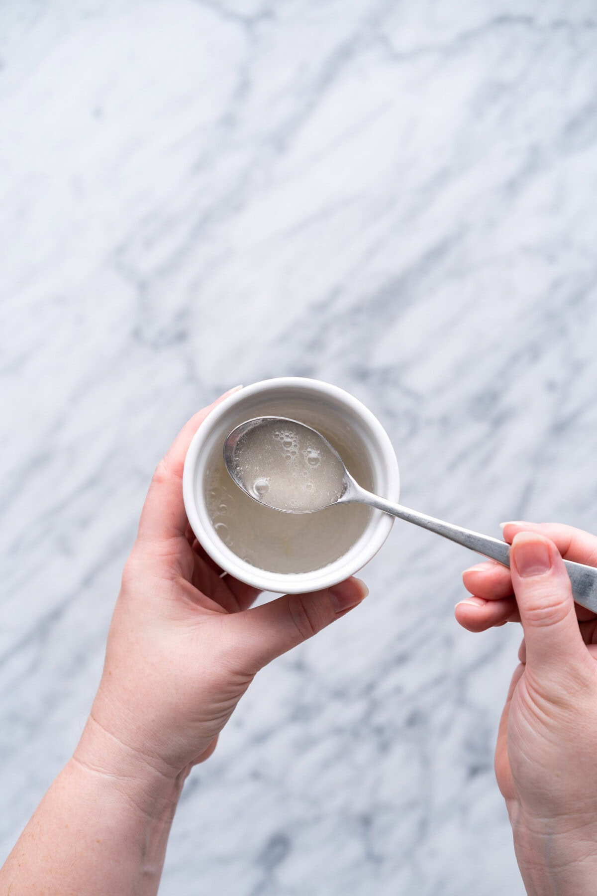 thickened gelatin in a bowl