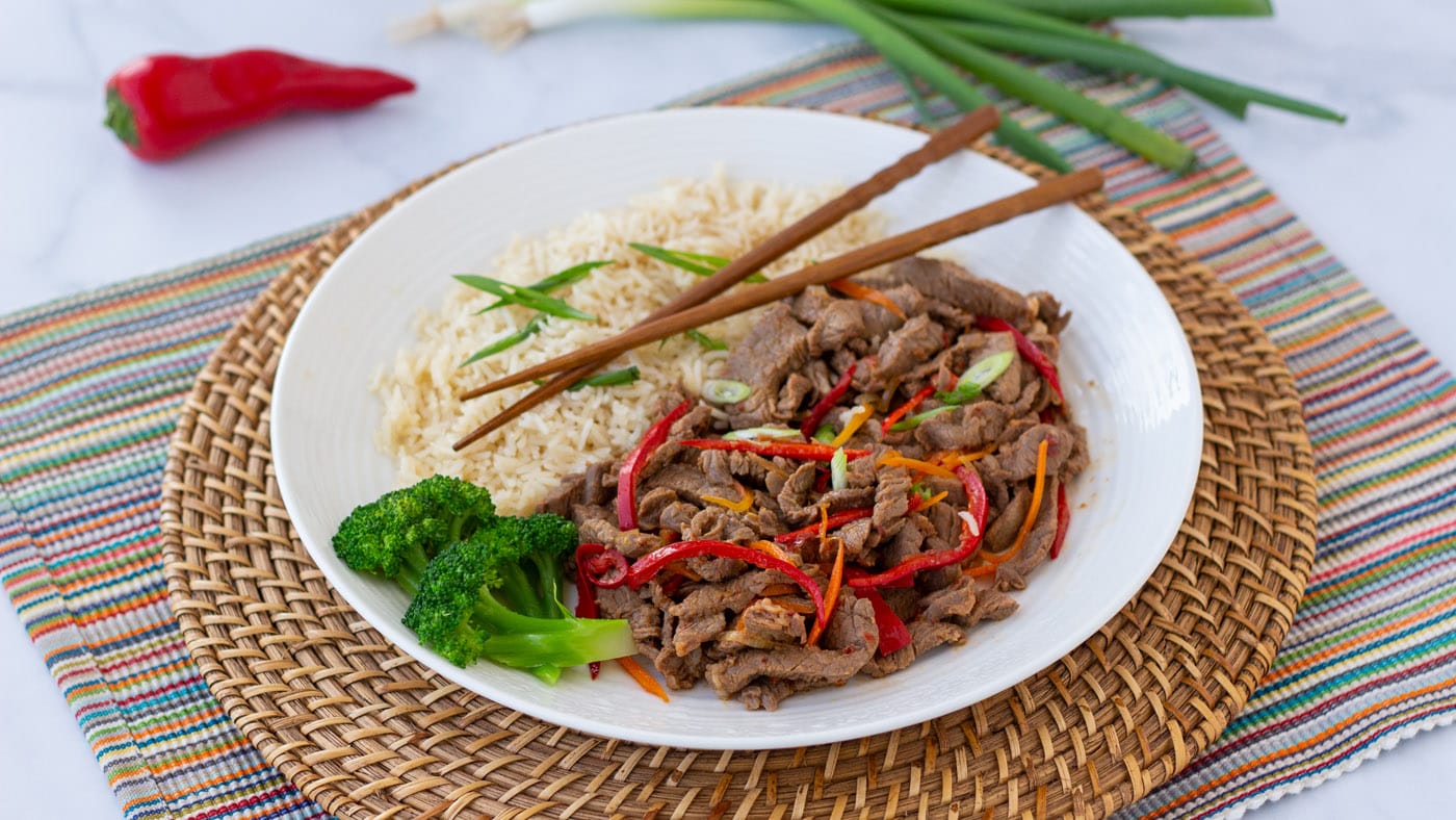 This Szechuan beef recipe is not overly hot but has the perfect amount of kick to make the taste bud