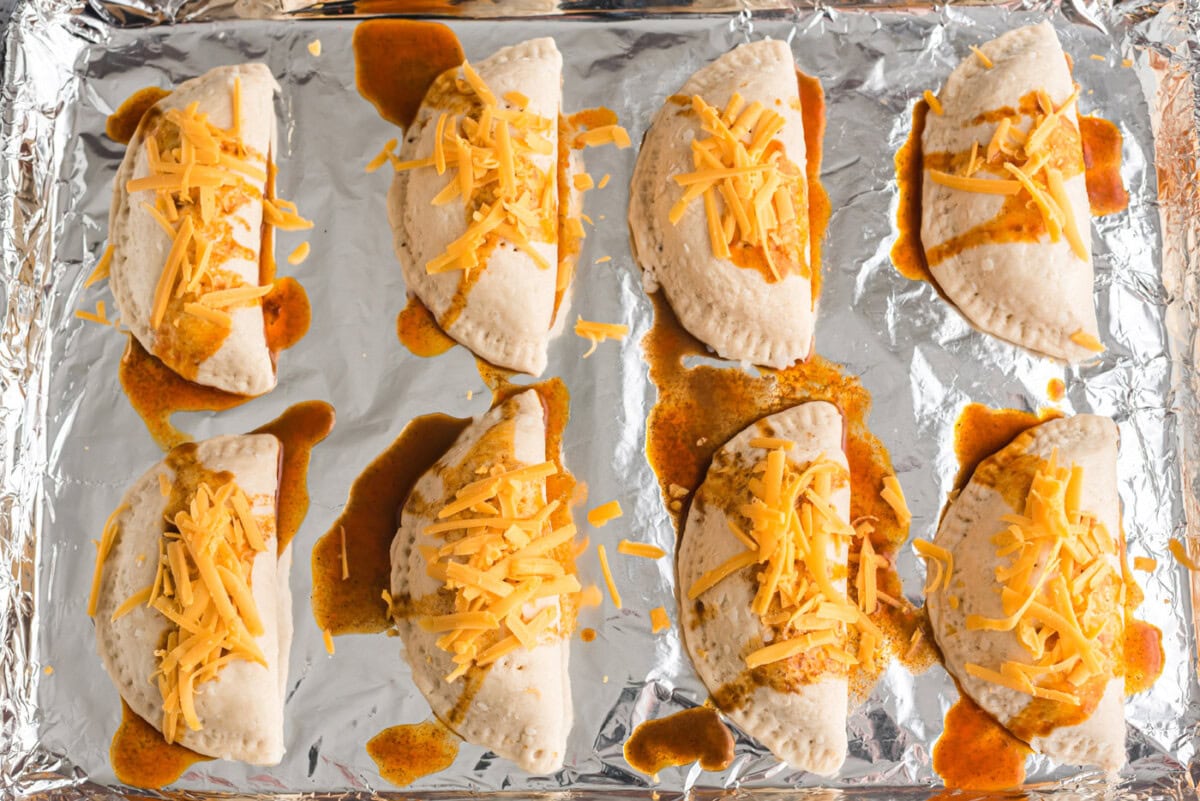 cheese on top of taco empanadas