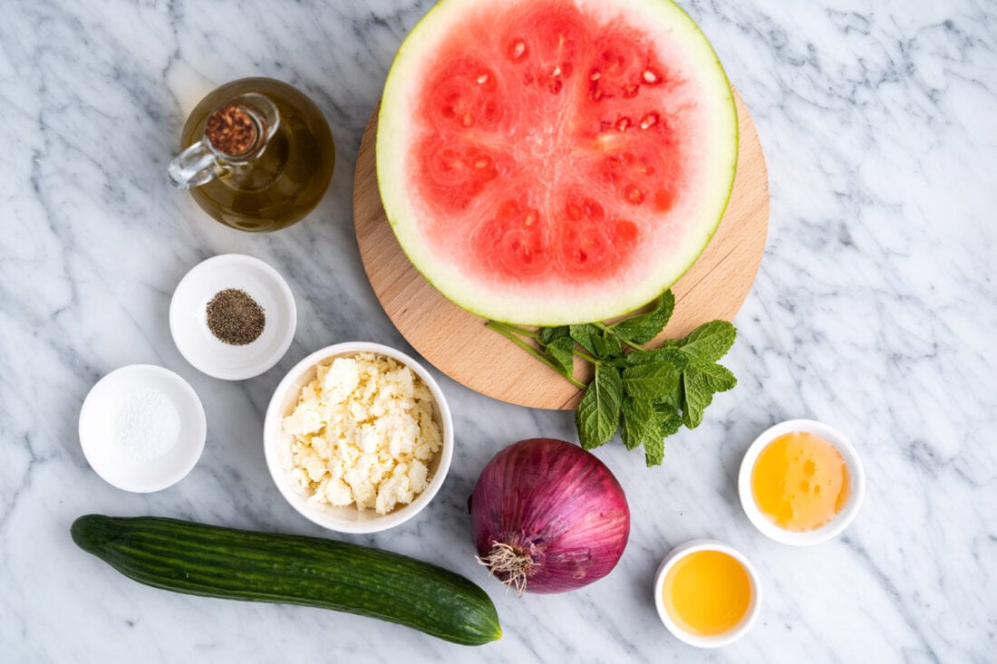 ingredients for Watermelon Salad