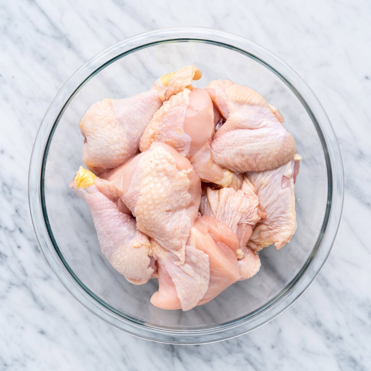 whole cut chicken in a bowl