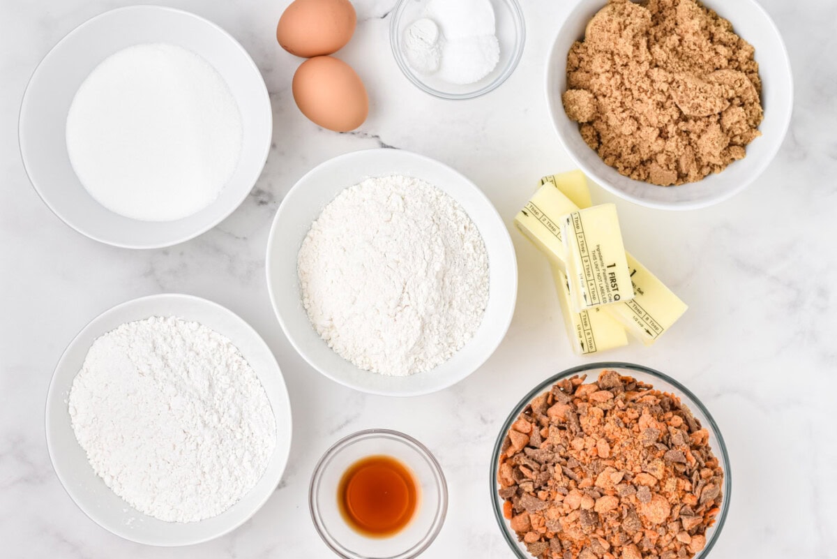 ingredients for Butterfinger Cookies