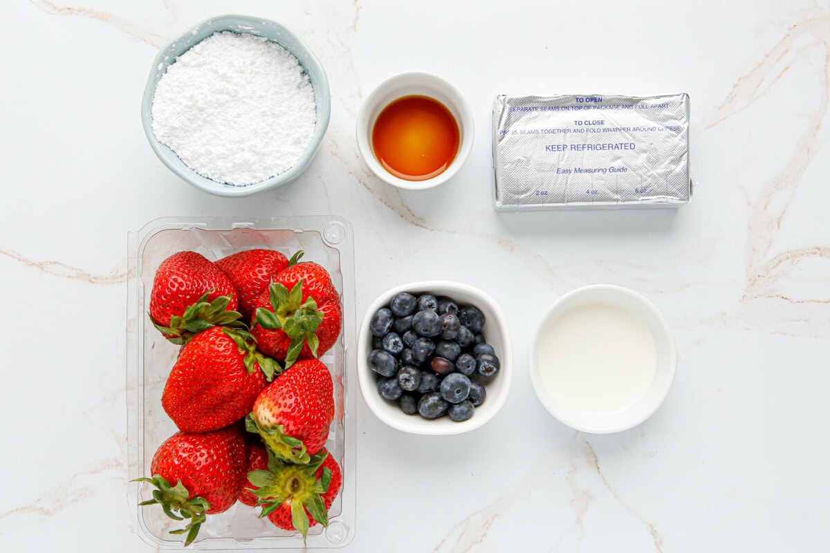 ingredients for Cheesecake Stuffed Strawberries