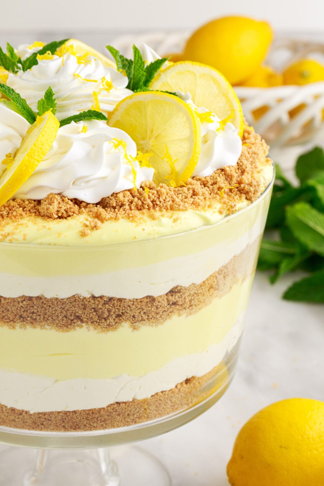 close up of Lemon Lush Trifle