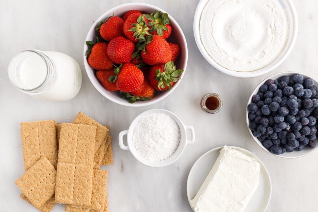 Mixed Berry Icebox Cake ingredientrs