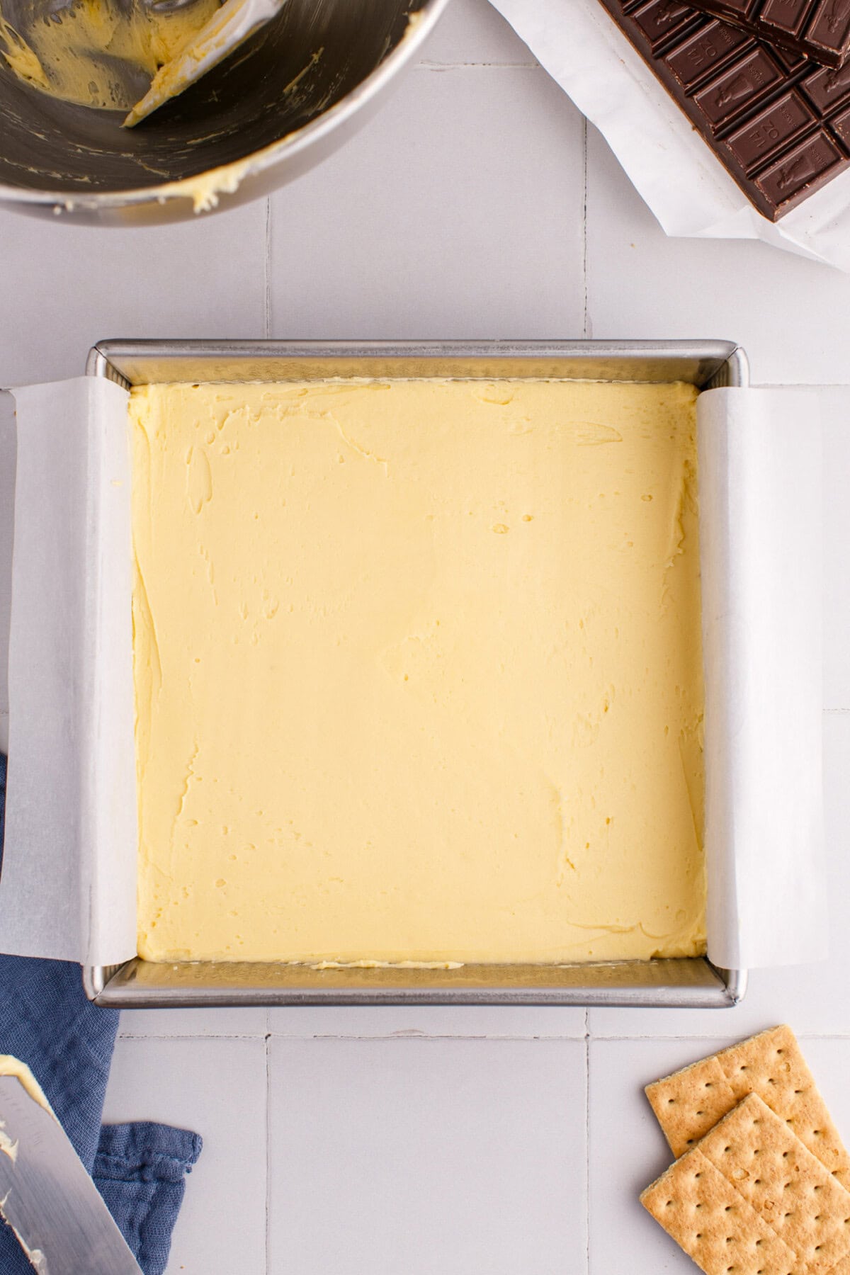 nanaimo bar custard on top of crust