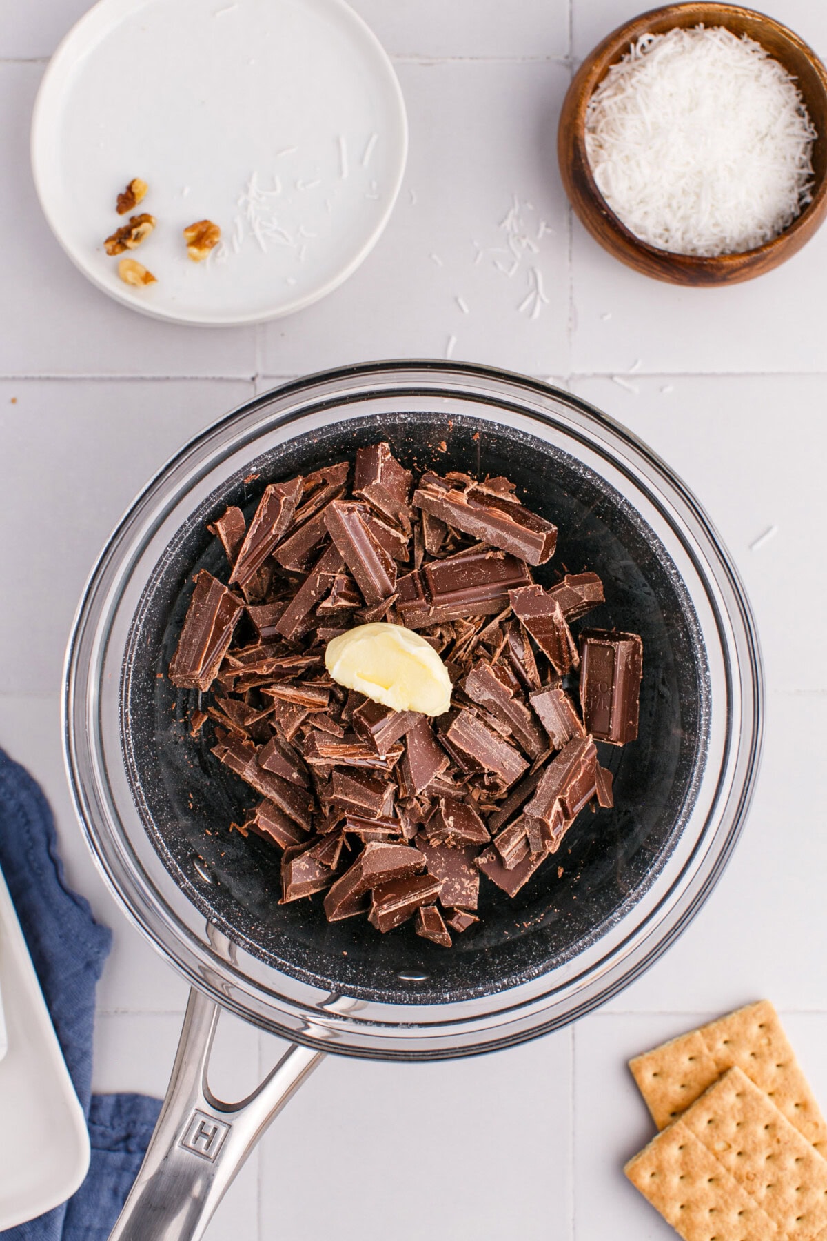chocolate and butter in a bowl