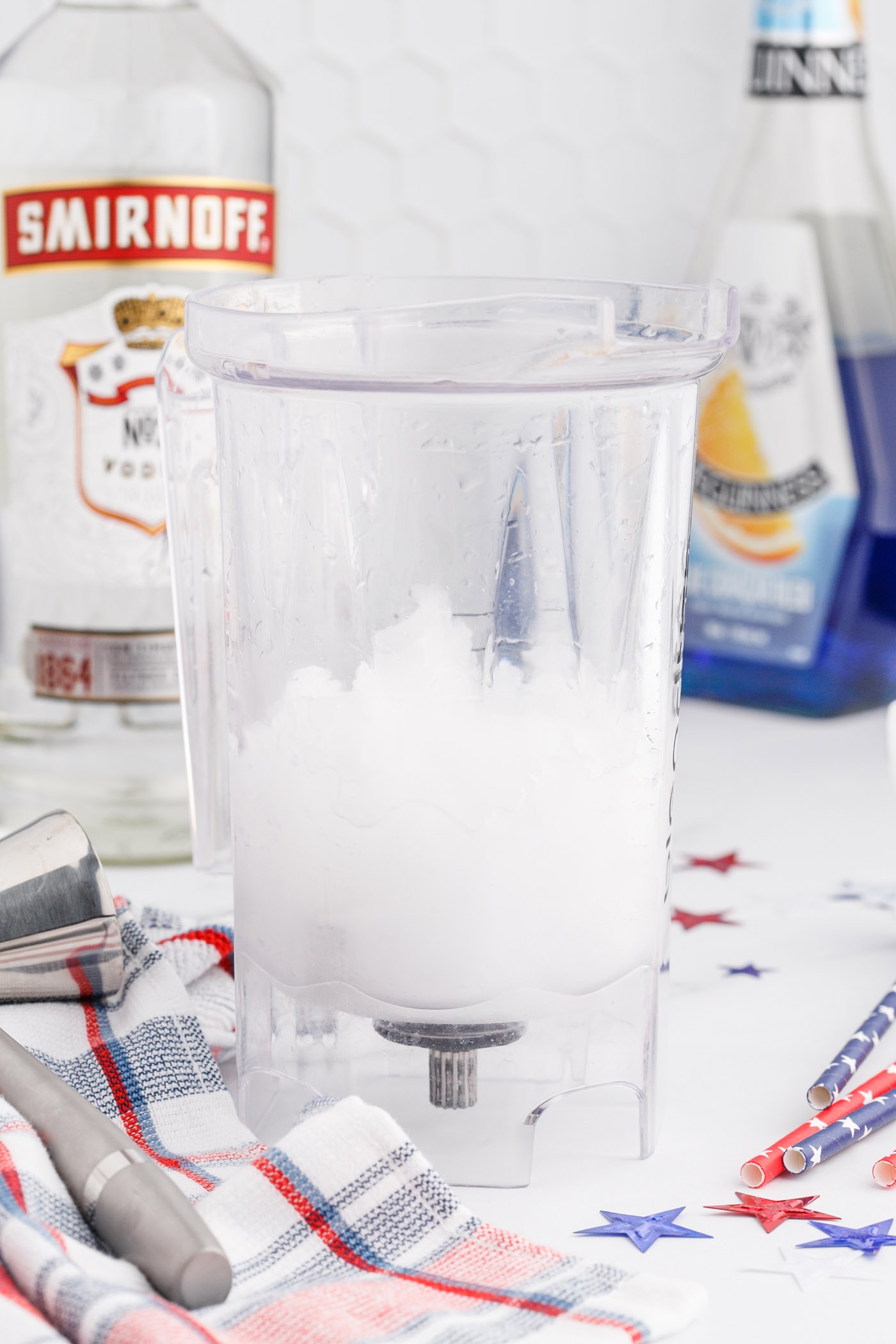 vodka lemonade slush in a blender