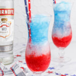 2 glasses of Patriotic Vodka Lemonade Slushie
