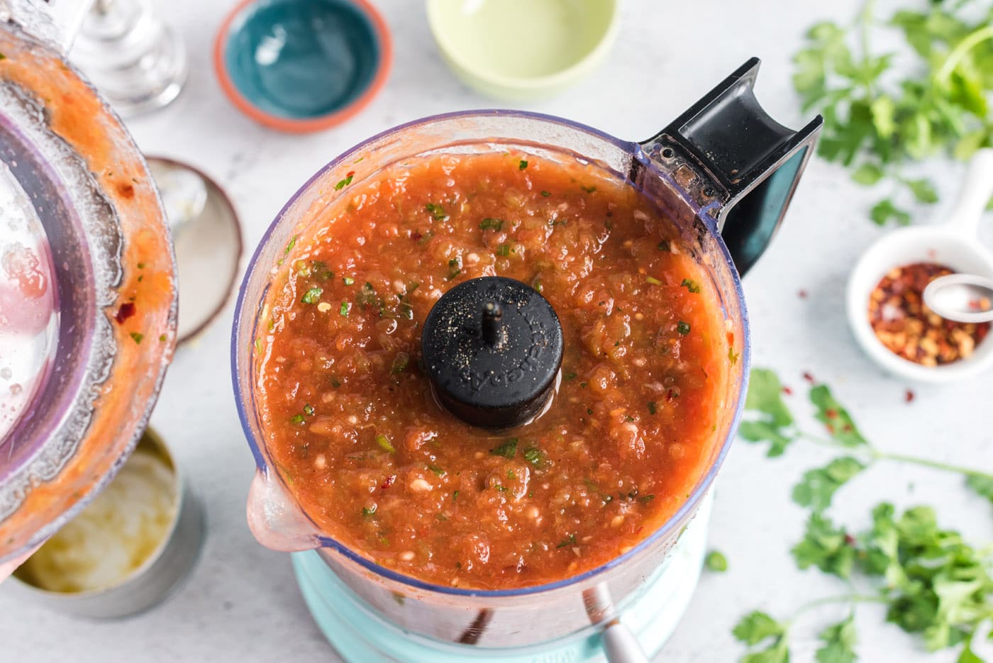 restaurant style salsa blended in a food processor