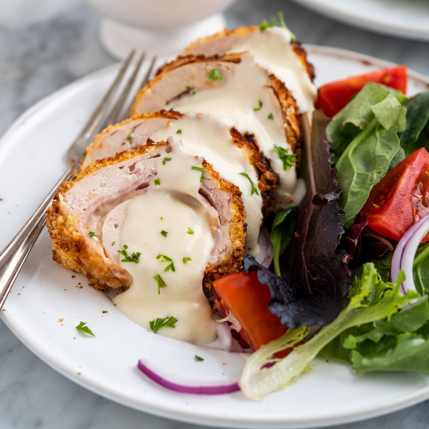 Parmesan Crusted Chicken Cordon Bleu Blue Jean Chef Meredith Laurence 