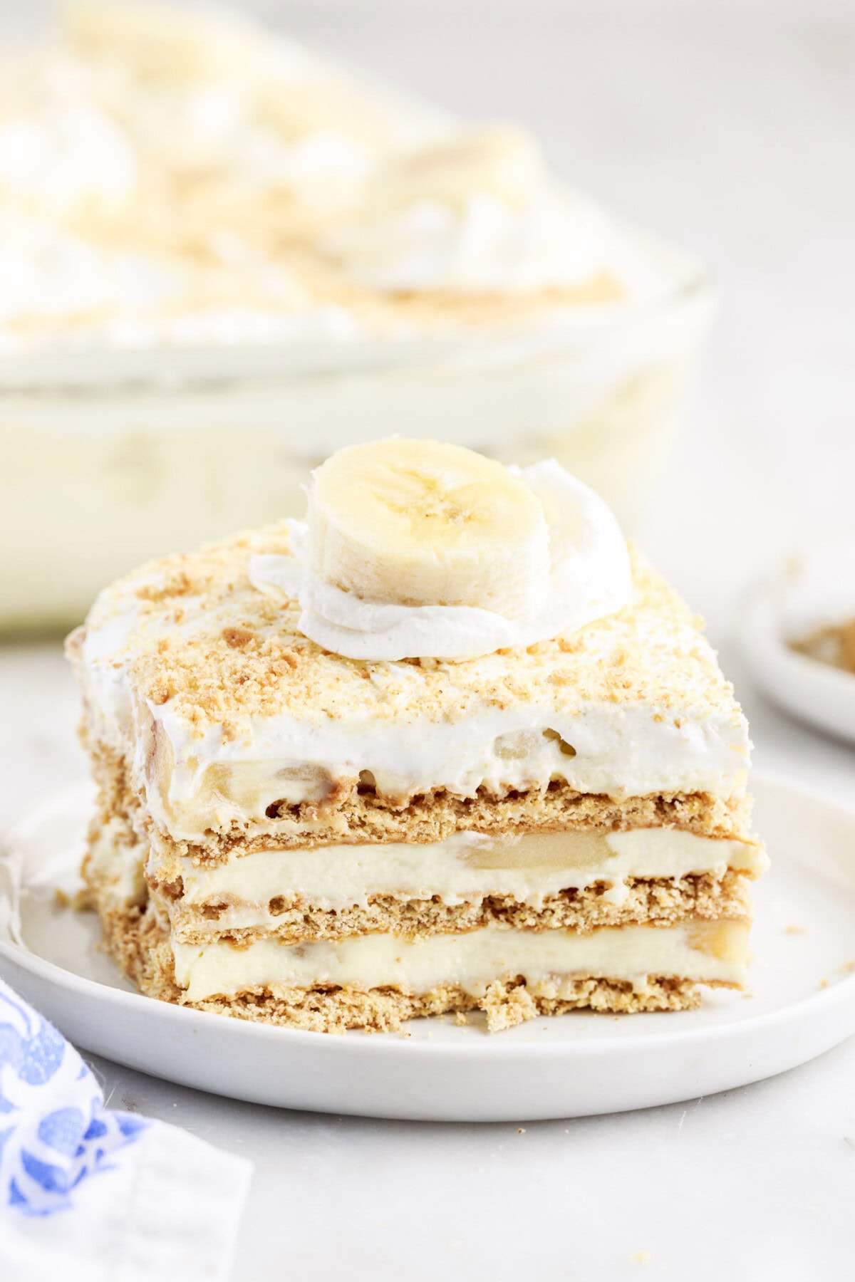 slice of Banana Cream Pie Icebox Cake