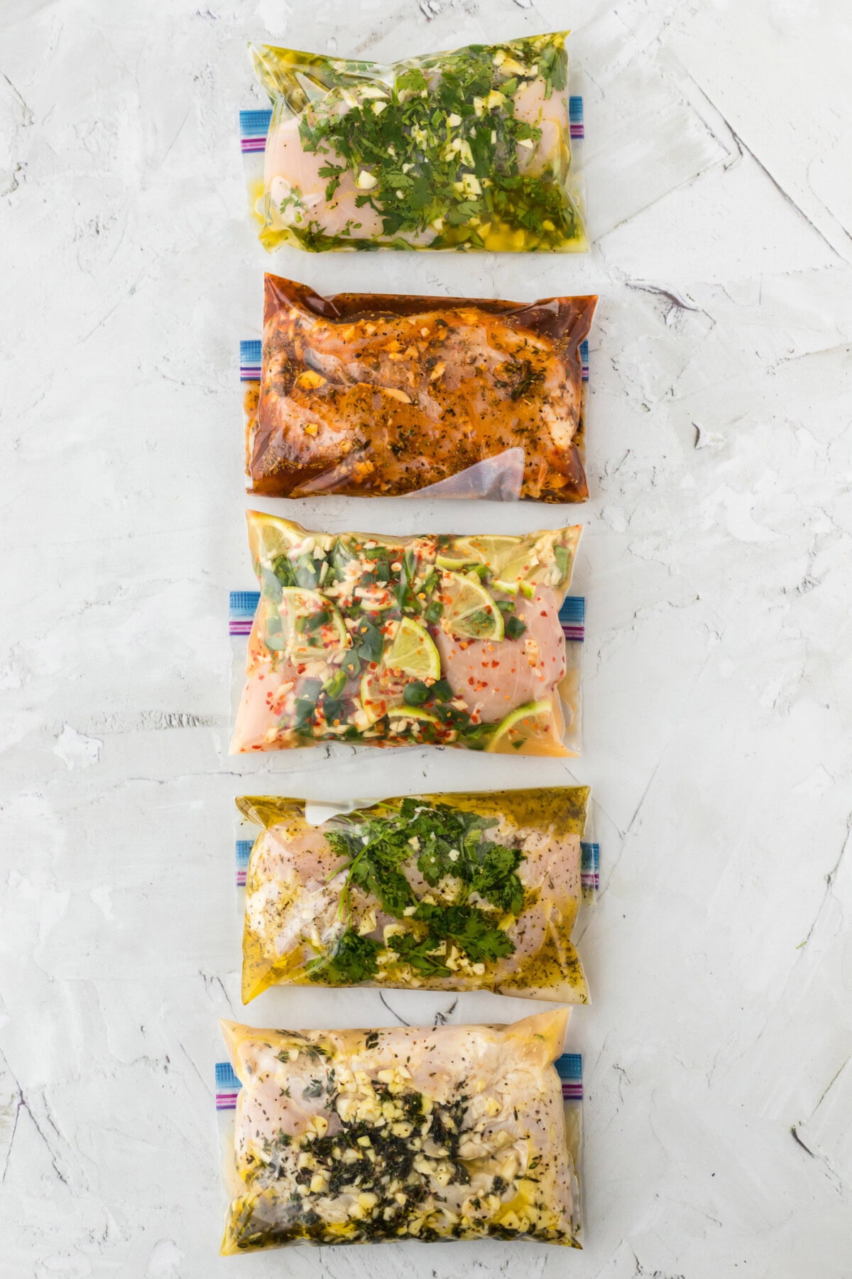 5 bags of chicken in marinade
