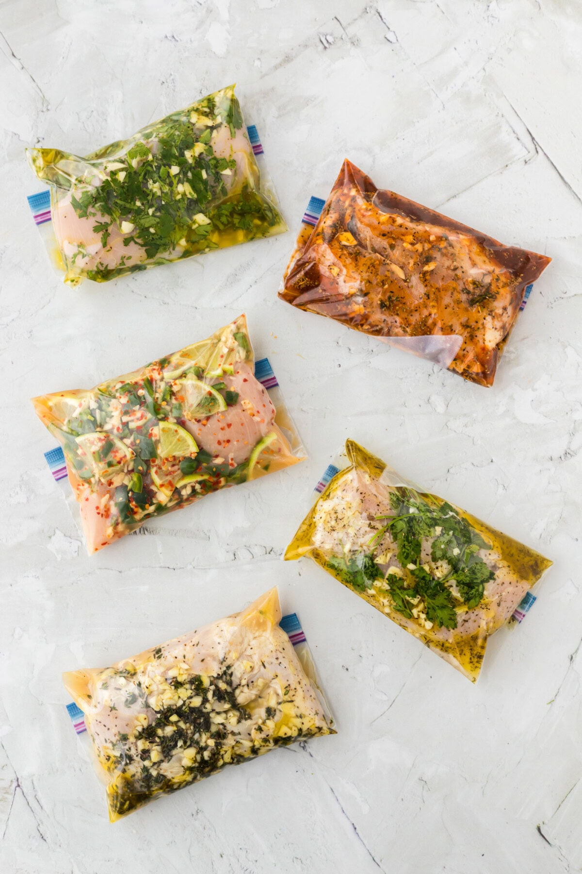5 bags of chicken in marinade
