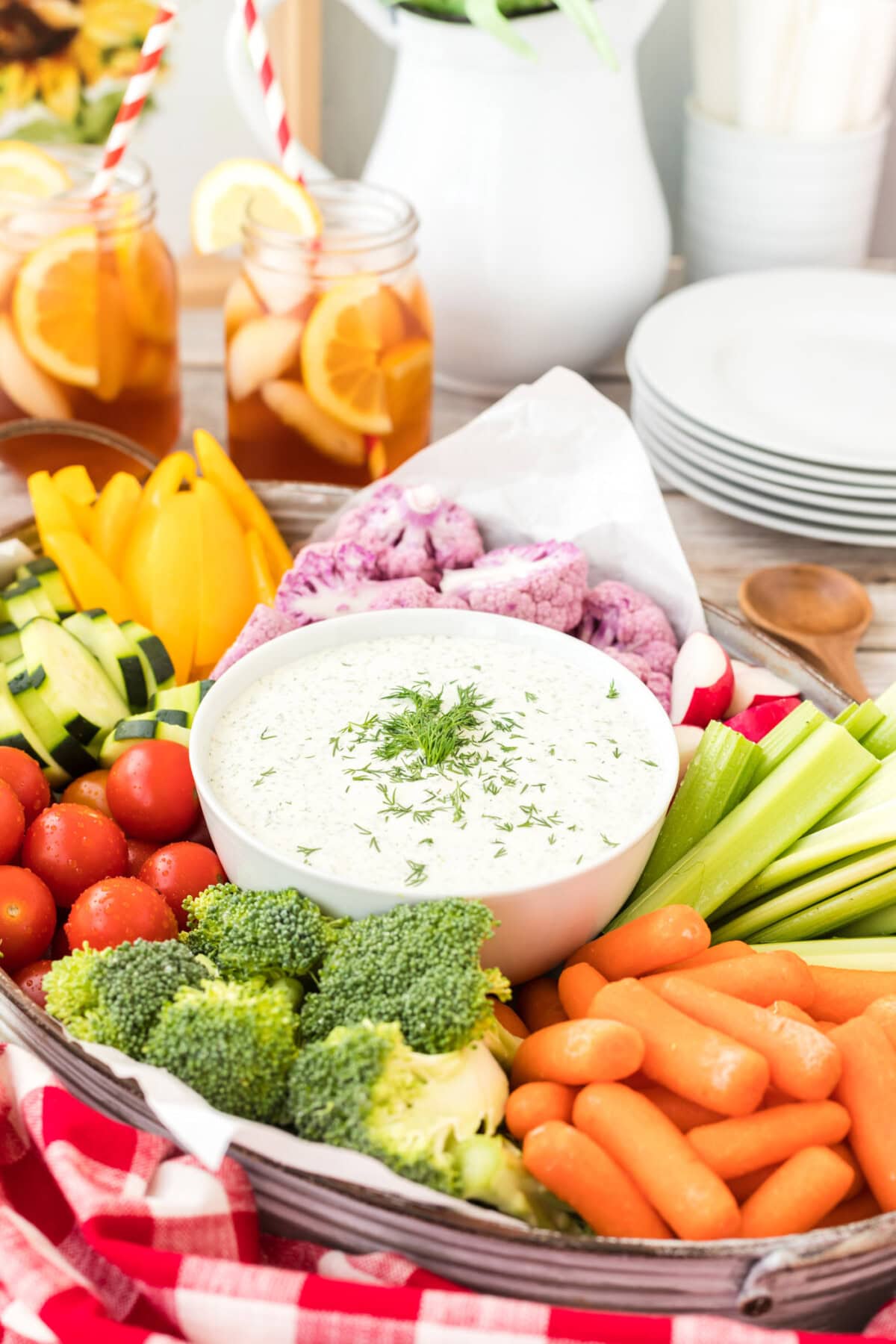 Dill Dip with raw veggies