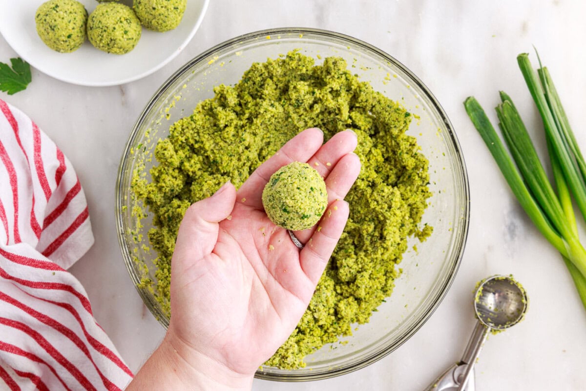 falafel ball in hand