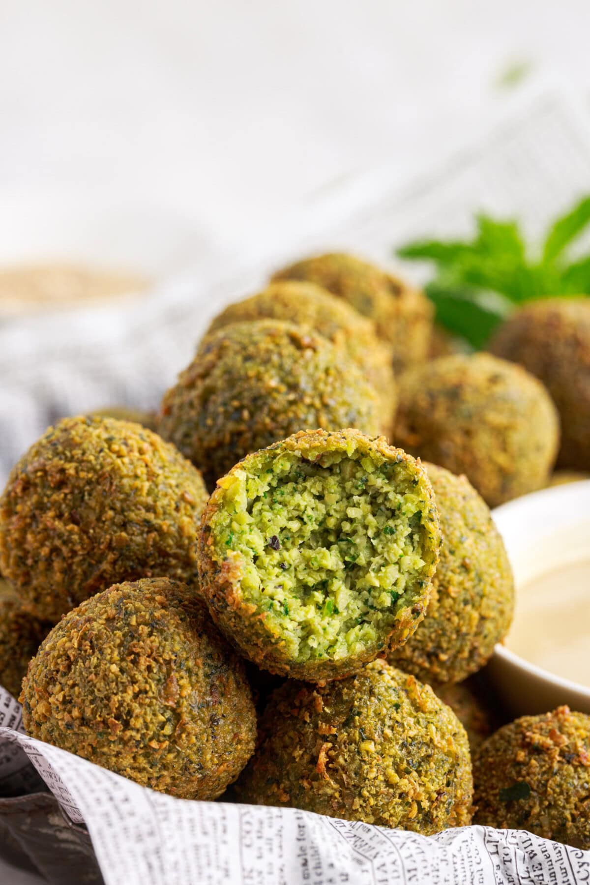 Falafel with a bite out of it