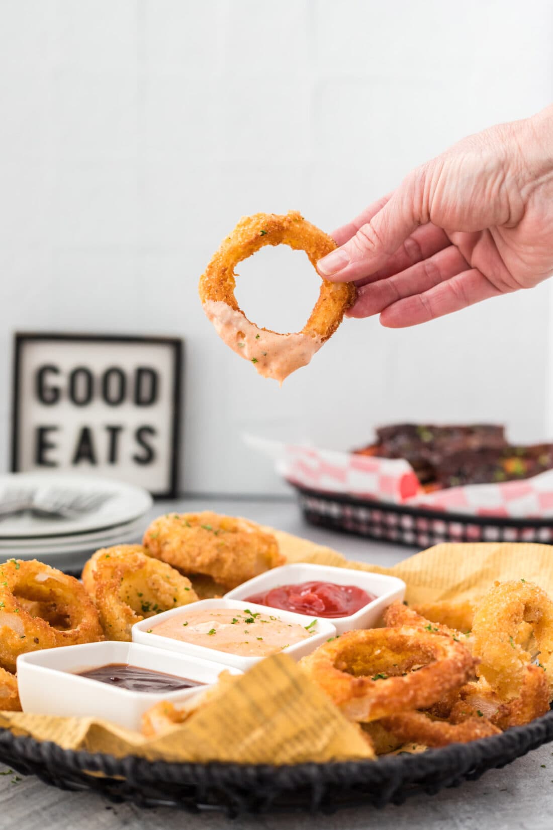 dipping an Onion Ring