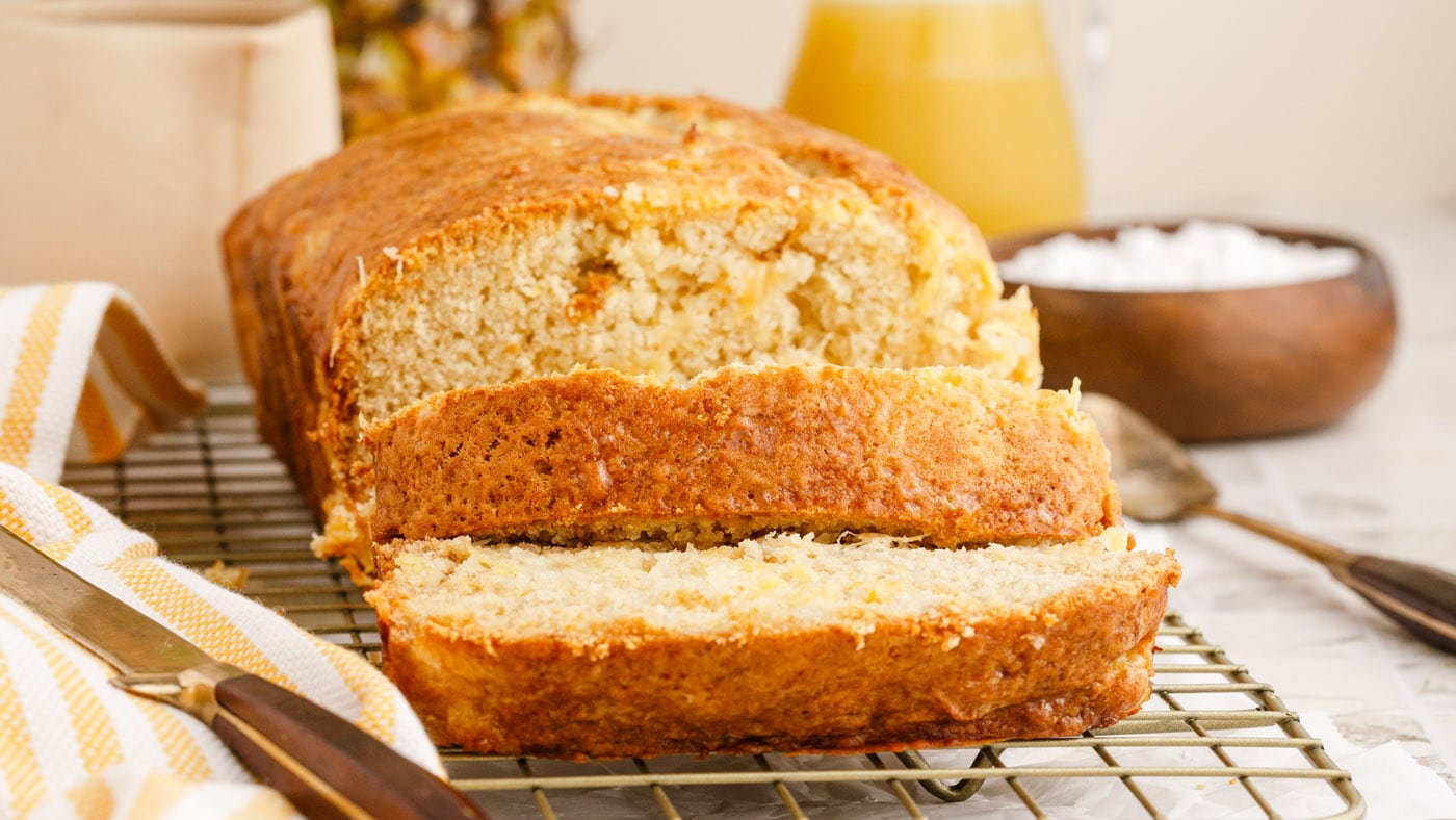 Our pineapple quick bread incorporates crushed pineapple and its drained juices to create an incredi