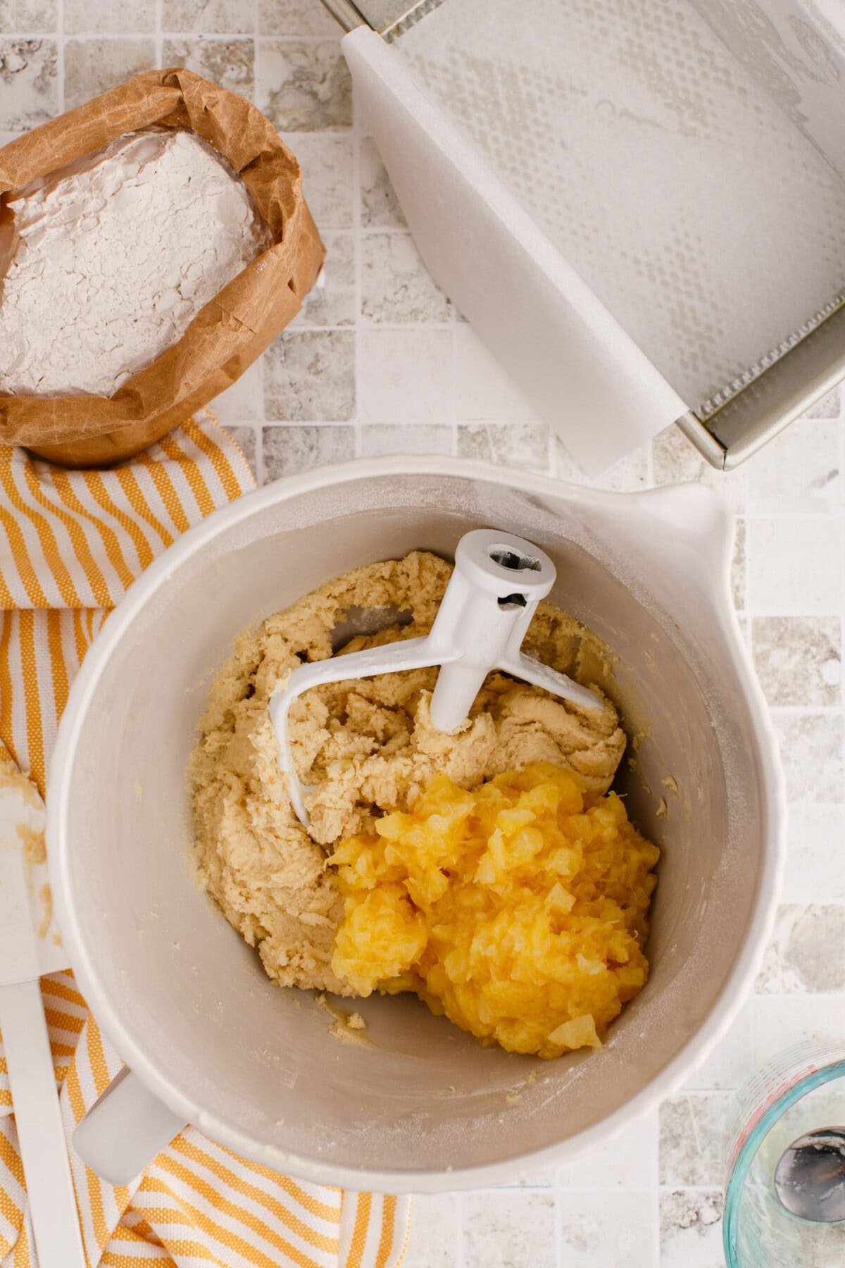 crushed pineapple added to bread ingredients