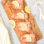 Poached Salmon on a cutting board