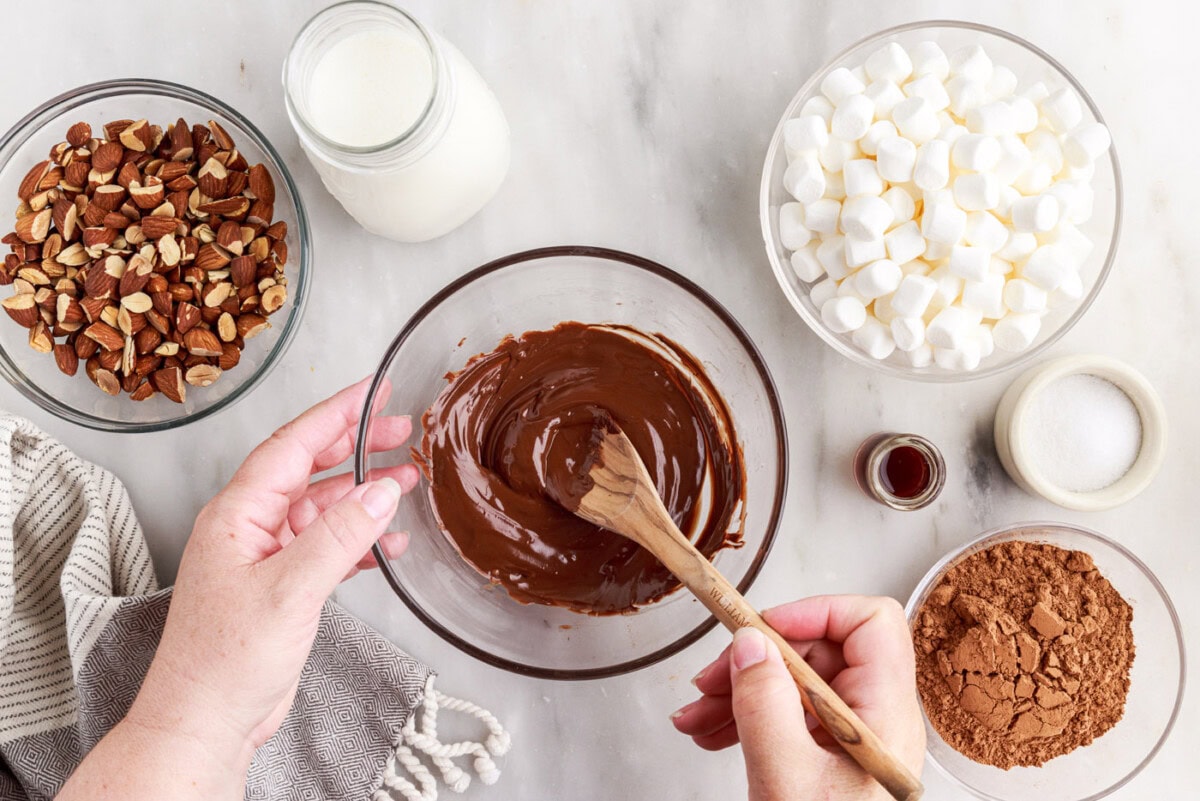 melted chocolate in a bowl