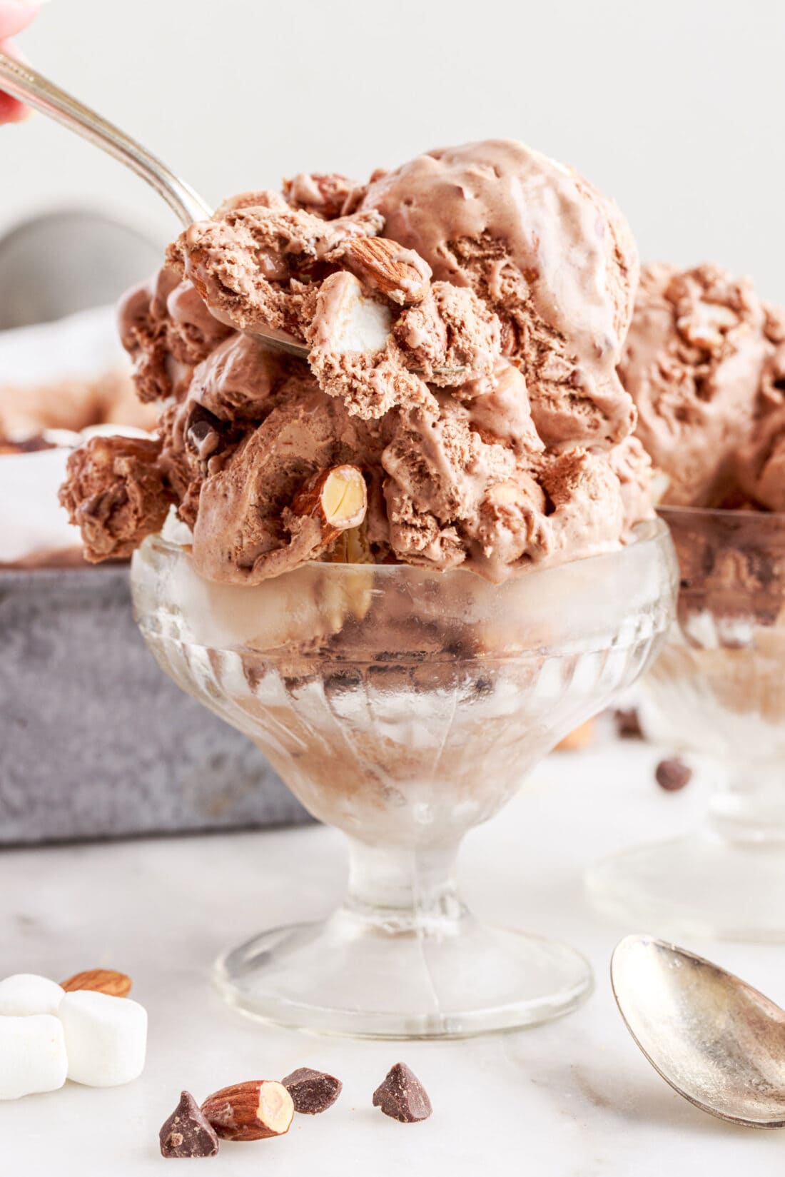 dish of Rocky Road Ice Cream