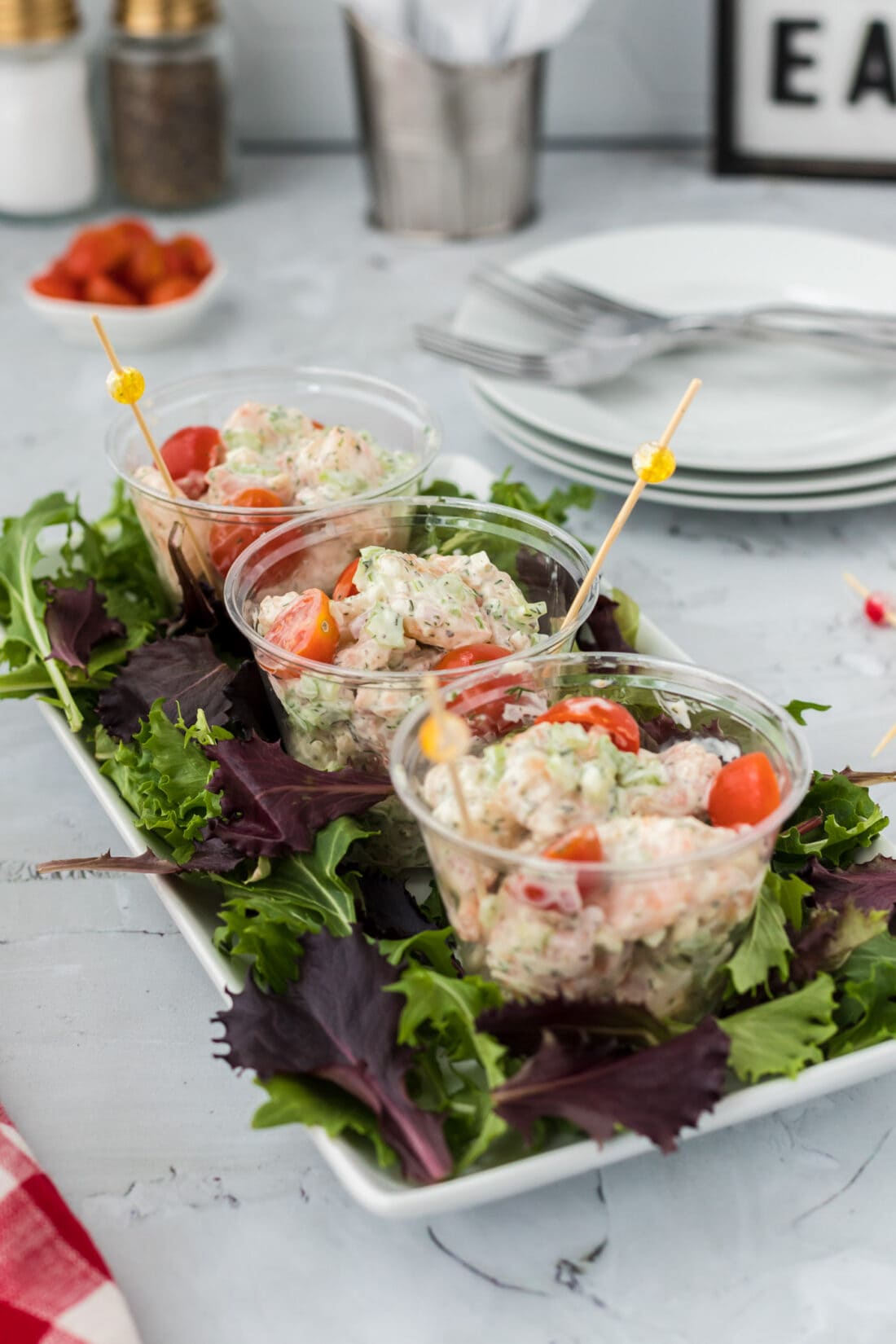 Shrimp Salad in individual serving cups