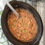 Slow Cooker Pinto Beans with ladle