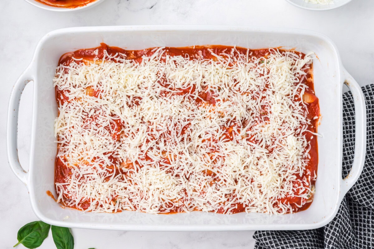 stuffed shells with marinara and mozzarella cheese