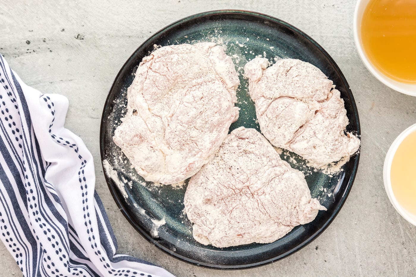 veal cutlets dredged in flour
