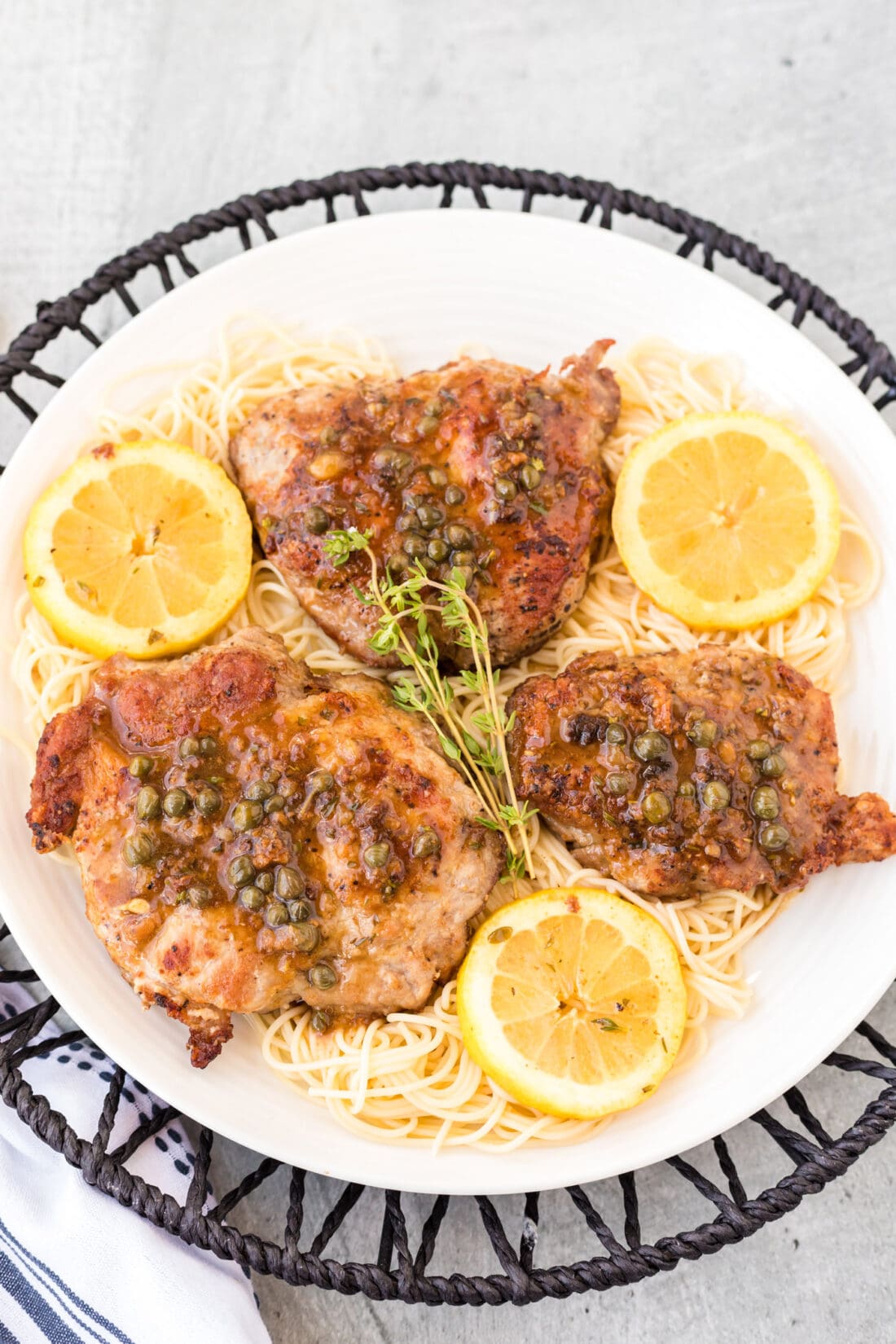 plate of Veal Piccata with lemons