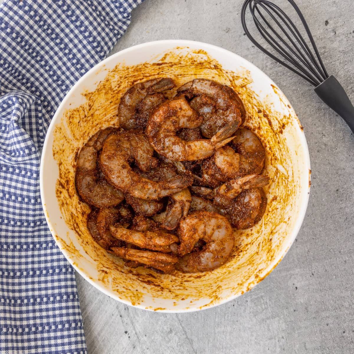 blackened shrimp in a bowl