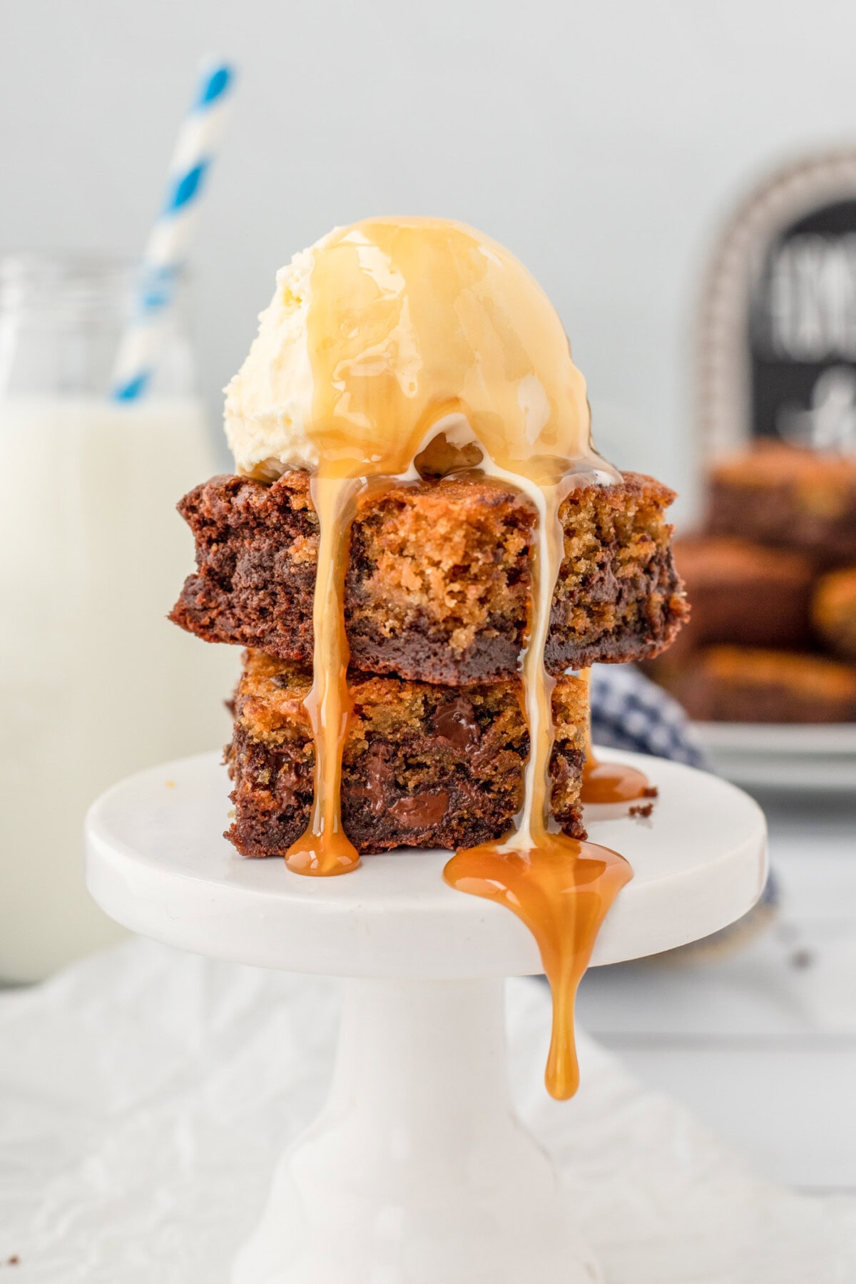 Brookies with ice cream