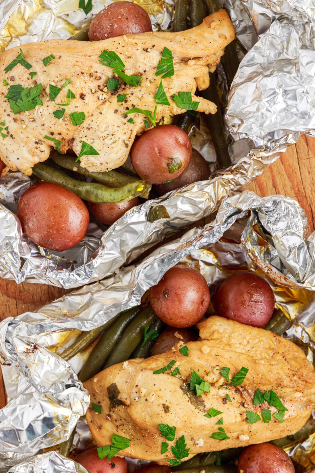 Campfire Foil Packets with chicken and potatoes
