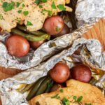 Campfire Foil Packets with chicken and potatoes