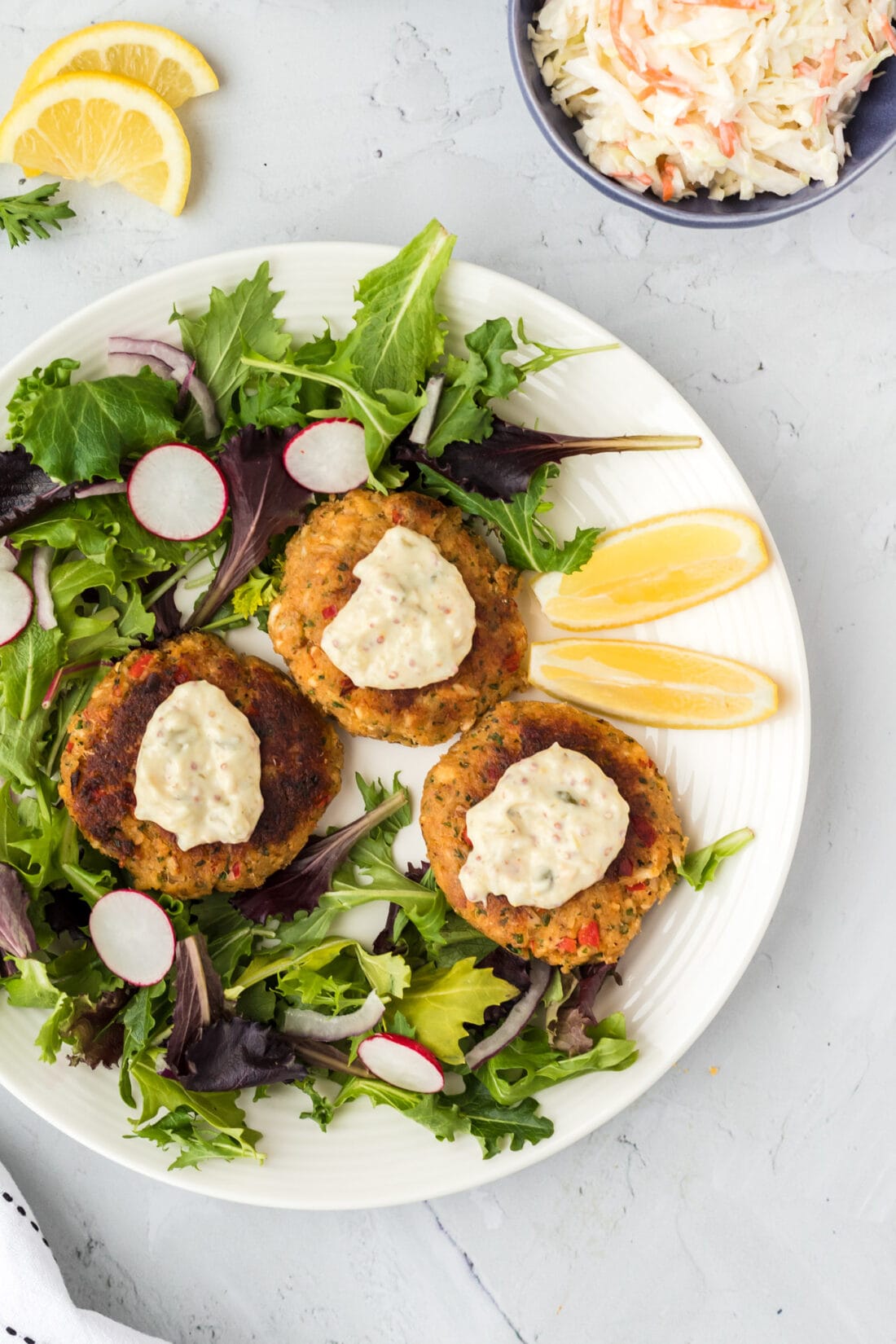 Crab Cakes with greens