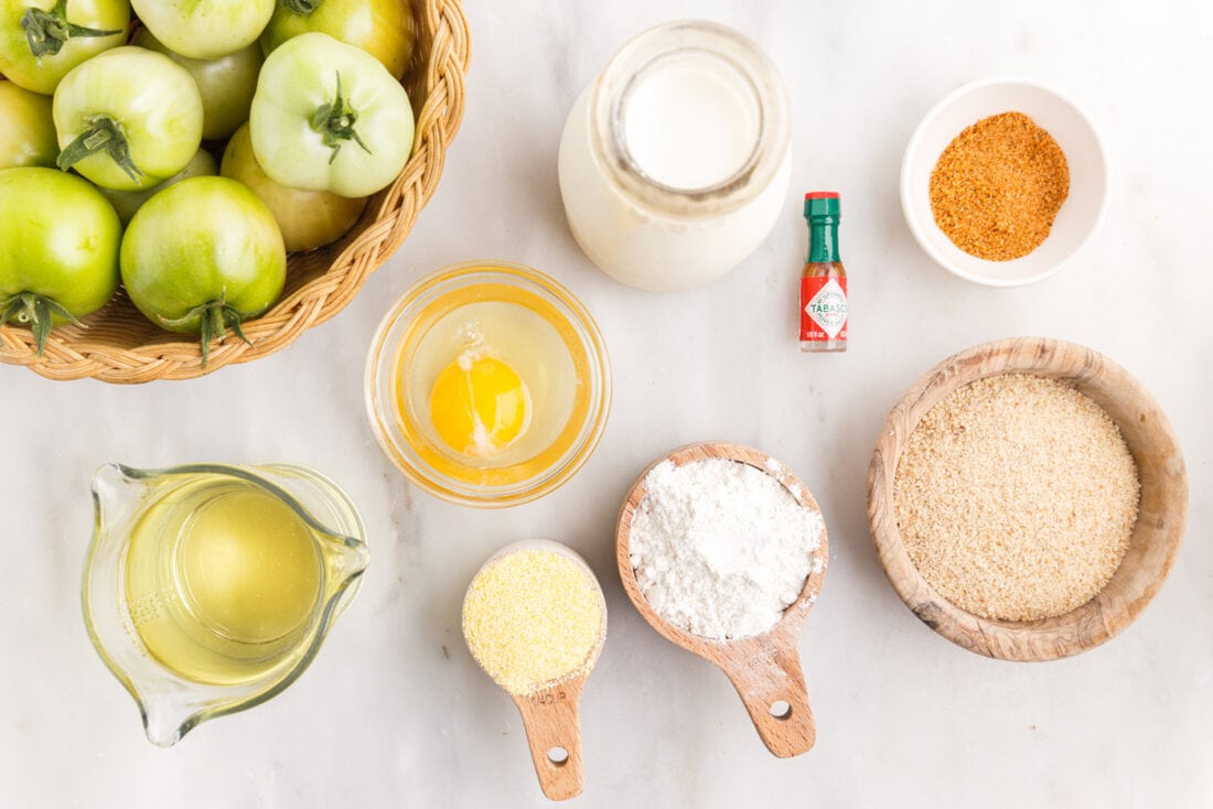 ingredients to make Fried Green Tomatoes