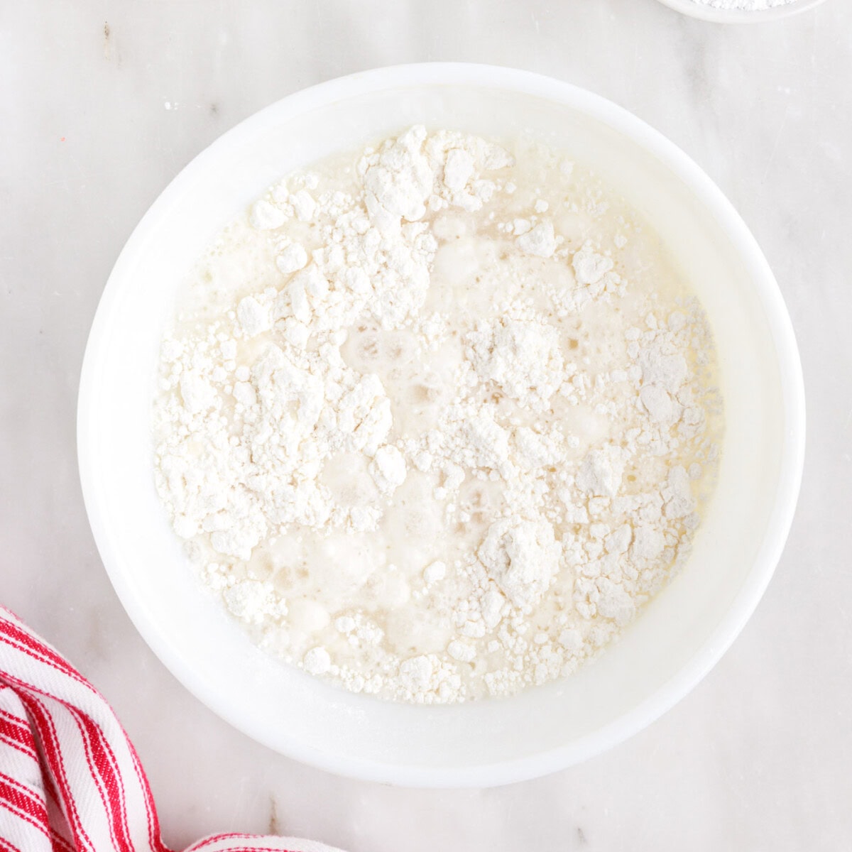 pancake mix in a bowl