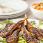 Grilled Lamb Chops on a bed of lettuce