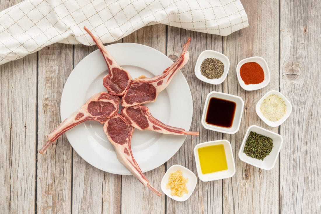 ingredients for making Grilled Lamb Chops