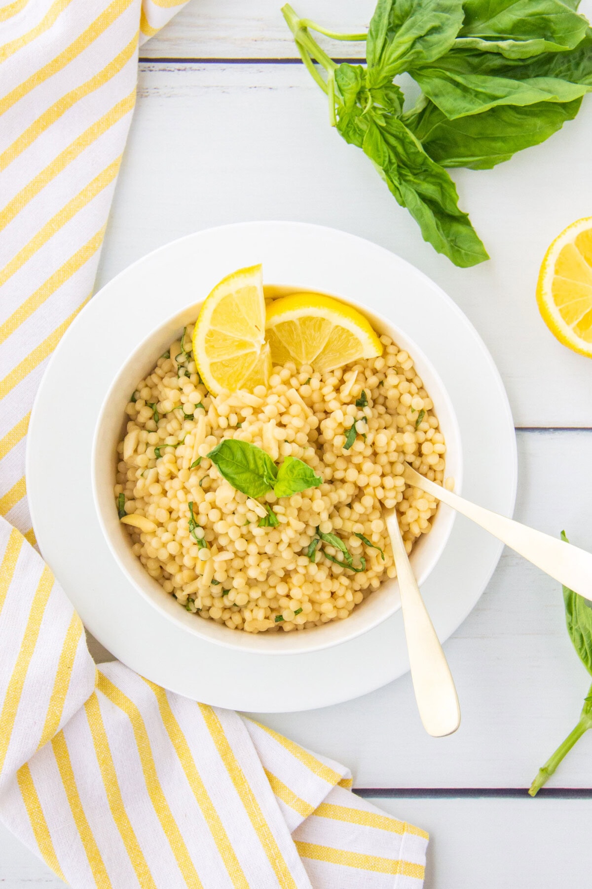 Lemon Couscous in a white bowl