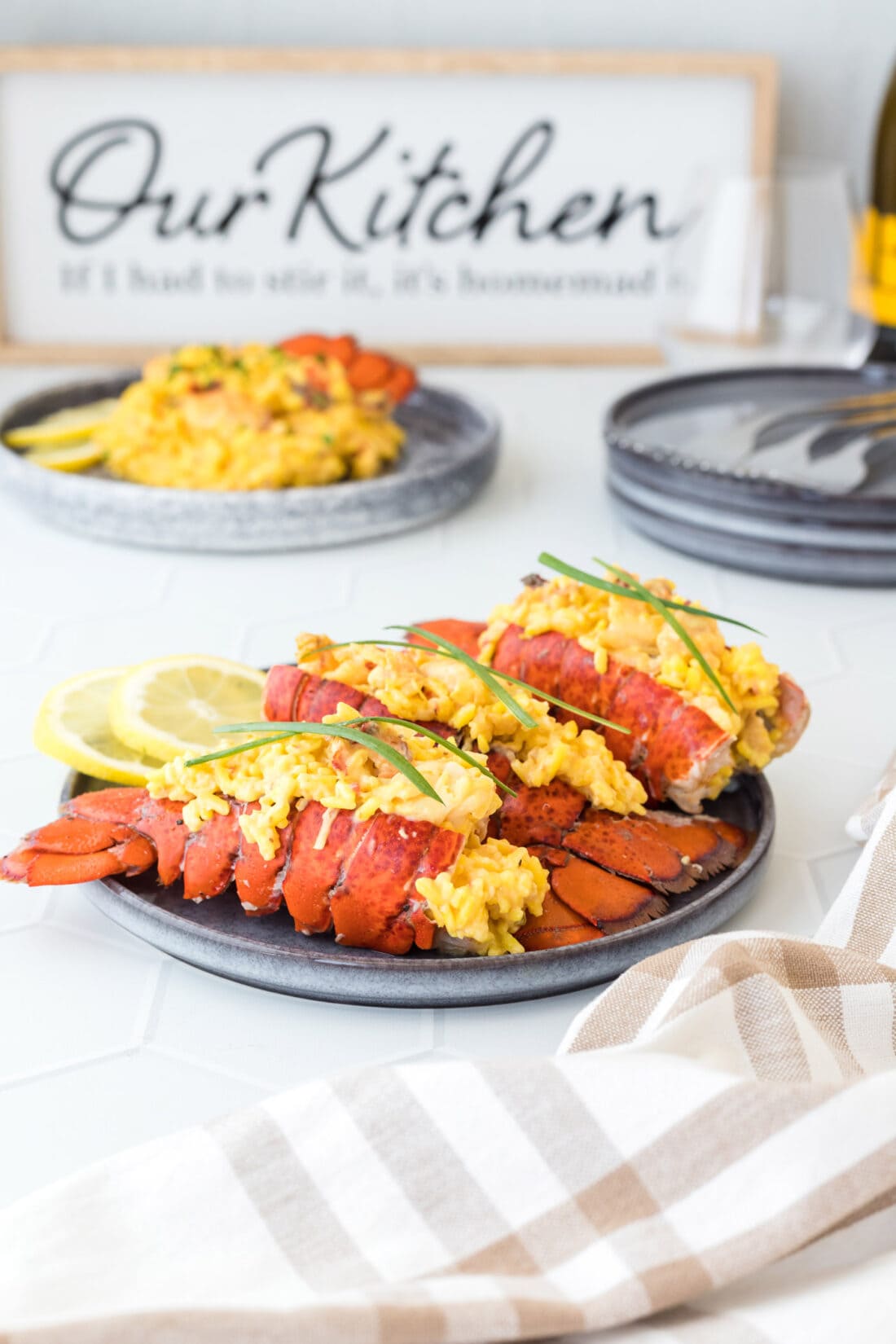 Lobster Risotto in lobster shells