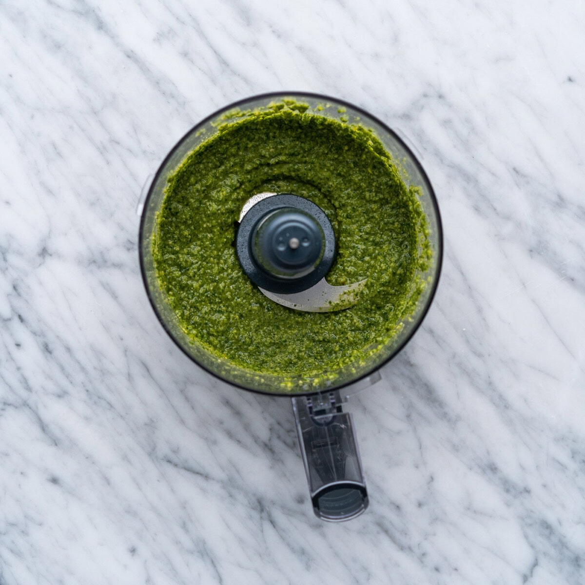 basil pesto in a food processor
