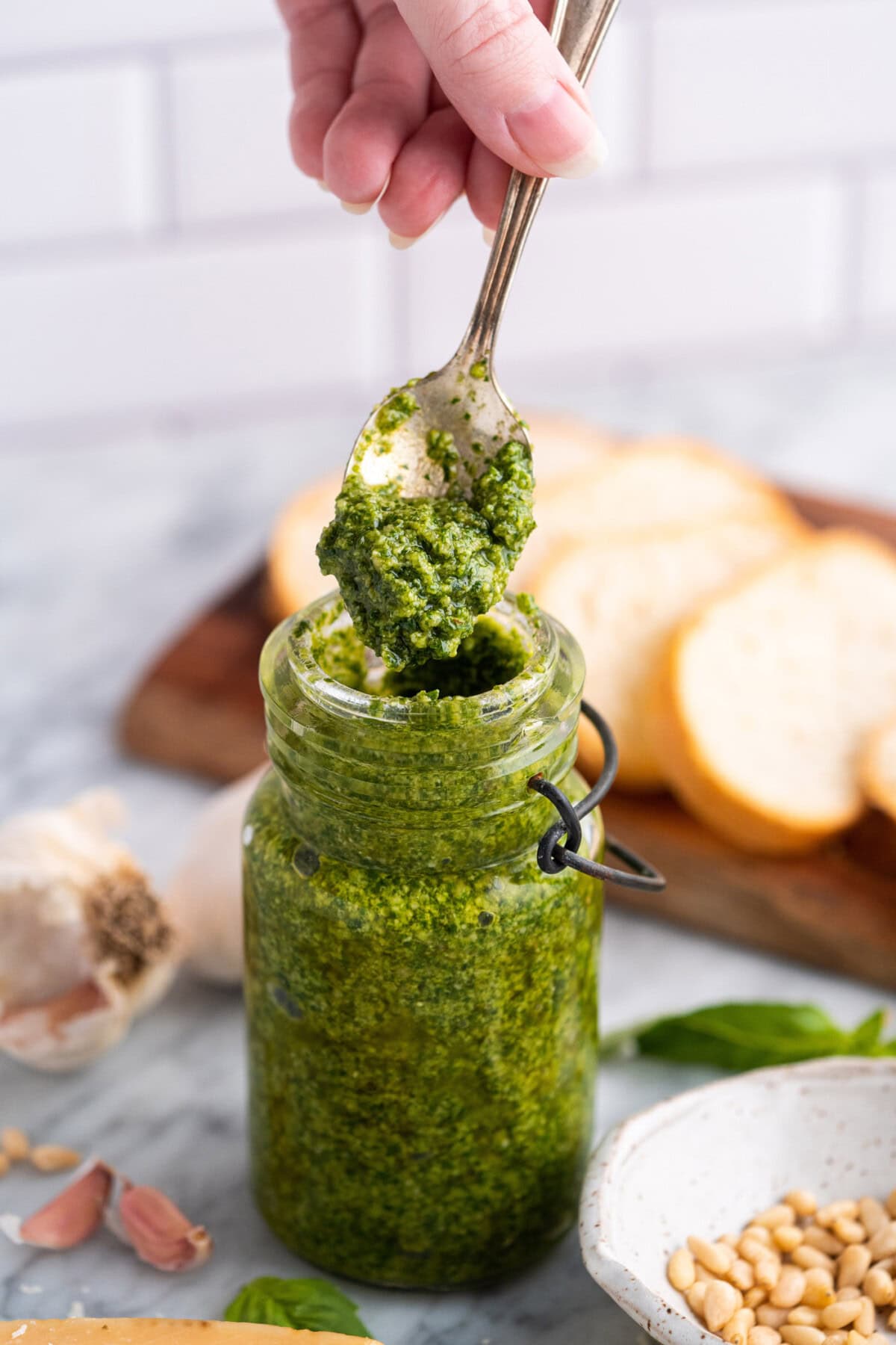 Pesto in a jar